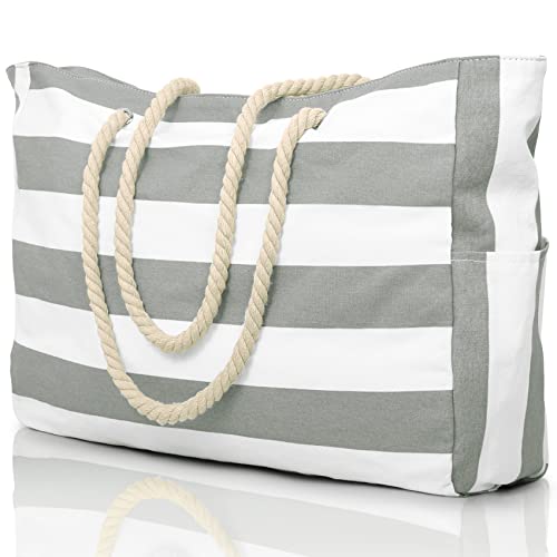 Beach Bags for Women Large Waterproof Beach Tote Bag Zipper Beach Bags Waterproof Sandproof Swim Pool Bag Large Tote