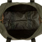 Bric’s X-Bag/X-Travel 2.0 Overnight Weekender Duffel, Water-Resistant Folding Carry-On with Leather Trim, Removable Shoulder Strap and Pass-Through Sleeve - Mini Bag Included – 18 Inch, Olive