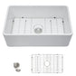 33 Inch White Farmhouse Sink Reversible Apron Front