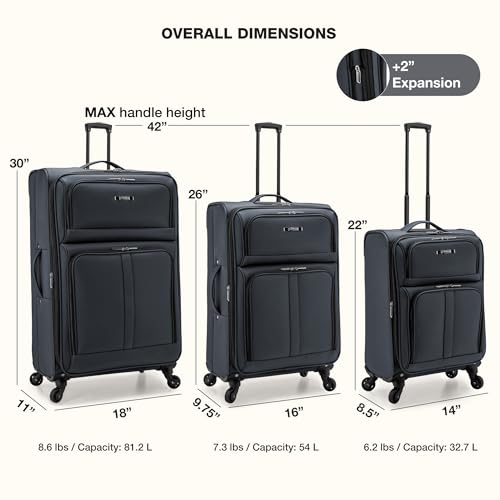 Anzio Softside Expandable Luggage with Spinner Wheels (3 Piece)