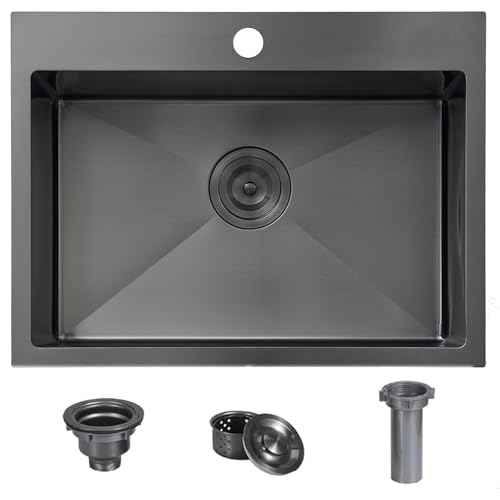 22x18 Inch Black Kitchen Sink
