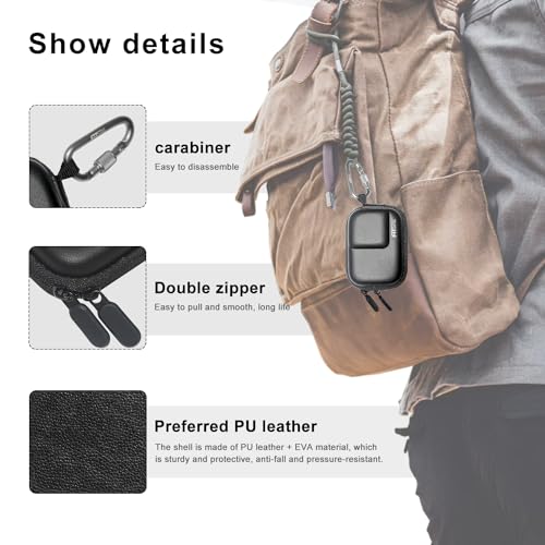 Black PU Mini Carrying Case for for INSTA 360 ace pro2