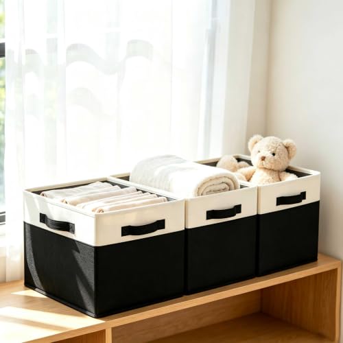 Large Storage Baskets for Shelves 3 Pack (3 Count)