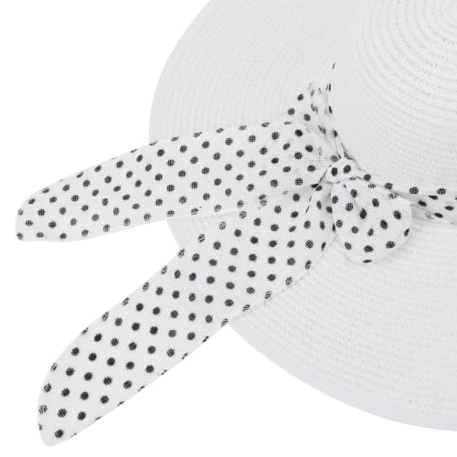 Wide Brim Sun Hat for Women Floppy Straw Hat Summer Beach Hats Fashionable Trendy Hats Sun Protection UPF 50+