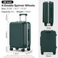 Large Checked Luggage with Cup Phone Holder and Charger Hard Shell Suitcases with Spinner Wheels