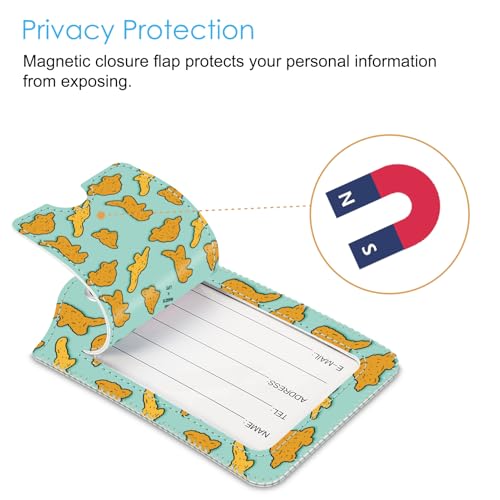 Luggage Tags Privacy Cover ID Label for Travel Bag Suitcase (2 Count)