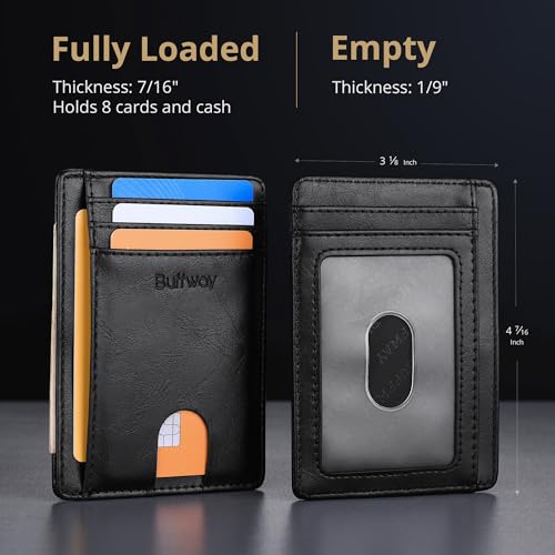 Slim Minimalist Front Pocket RFID Blocking Leather Wallets for Men and Women