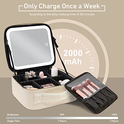 Portable Travel Makeup Bag with Lighted Mirror