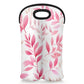 Pink Lraf Plant 2 Bottle Wine Carrier Tote Bag Insulated Wine Bottles Neoprene Bag with Secure Carry Handle Portable Wine Cooler Bag for Travel Picnic Beach