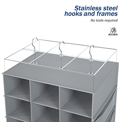 18+2 Section Hanging Shoe Organizer with Side Pockets