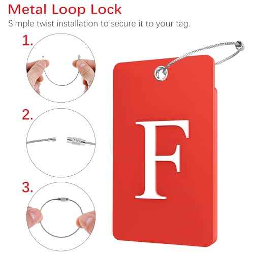 2 Pack Initial Luggage Tags for Suitcases Airplane Travel Essentials (2 Count)