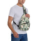 Sling Bag Tropical Leaf Pattern Hiking Daypack Crossbody Shoulder Backpack Travel Chest Pack for Men Women