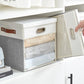 13x13 Inch Ultra Thick Fabric Storage Bins with Lids & Windows (3 Count)
