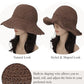 Womens Crochet Straw Sun Hat Foldable Floppy Wide Brim Beach Hat for Summer