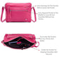 Leather Crossbody Bags for Women Small Soft Genuine Pebbled Sling Shoulder Handbag Crossover Purse with Full Adjustable Strap