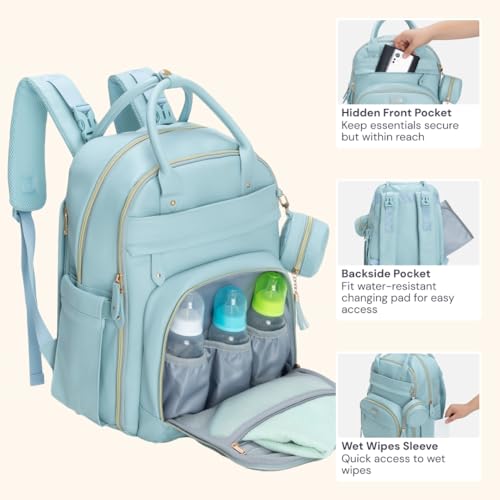 Leather Diaper Bag Backpack