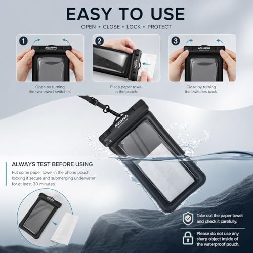IPX8 Floating Waterproof Phone Pouch 2 Pack (2 Count)