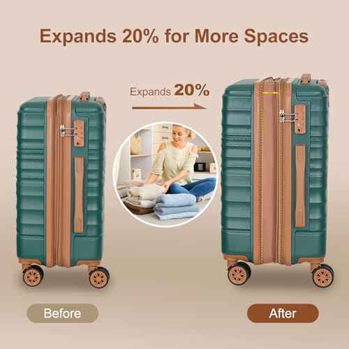 Expandable 22x14x9 Airline Approved 21" Carry On Luggage Set (3 Count)