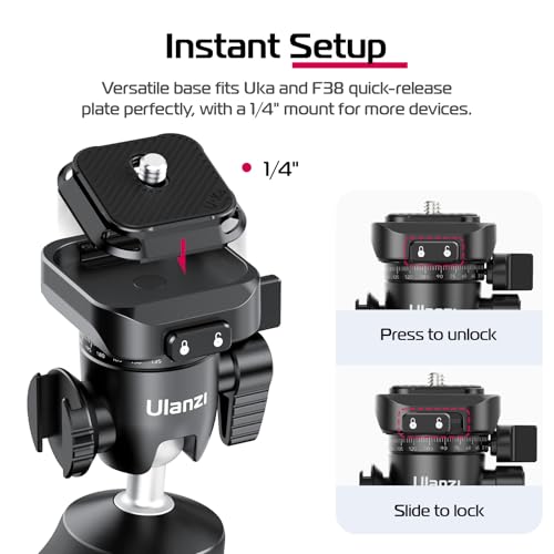 TT38 One Click Opening Vlogging Tripod w Uka F38 Quick