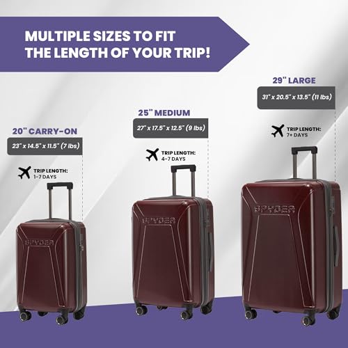 Traverse 29 Inch Expandable Hardside Upright Checked Suitcase with 360° Spinner Wheels