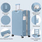 Luggage Sets 2 Piece Aluminum Frame Carry On and Checked Suitcase PC ABS Hard Shell TSA Lock No Zipper