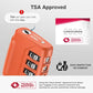 2 TSA Approved Luggage Locks 4 Digit Code Cable Lock Robust Orange (2 Count)