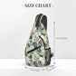 Sling Bag Tropical Leaf Pattern Hiking Daypack Crossbody Shoulder Backpack Travel Chest Pack for Men Women