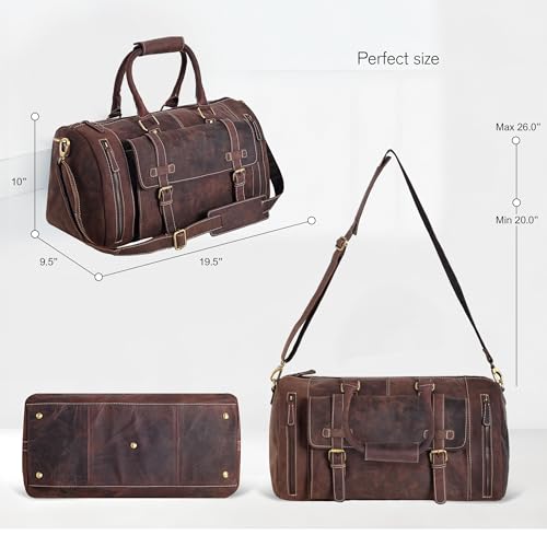 Genuine Leather Duffle Bag for Men