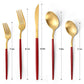 Matte Red Gold Silverware Set (4 Count)