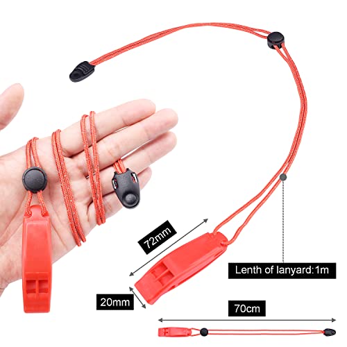 4Pack Emergency Whistles with Adjustable Reflective Lanyard