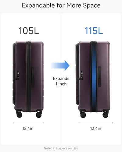 Checked Top Opening Expandable Suitcase