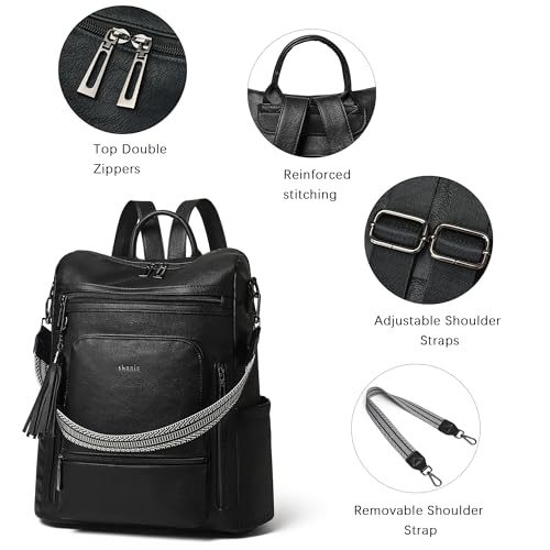 Vegan Leather Laptop Backpack for Women 15.6 inch Work Backpack Fashion Travel Backpack Purse for Travel College Work