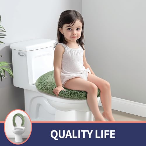 Microfiber Elongated Toilet Seat Cover 19.5"x 15" Machine Washable
