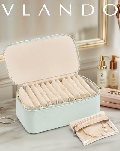 Jewelry Travel Organizer with Clear 12 Velvet Bags