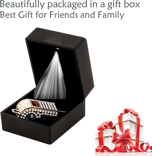 Blinged Rhinestone Whistle for Coaches with Chain