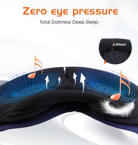Bluetooth Sleep Mask with 2 Removable 3D Contoured Cup