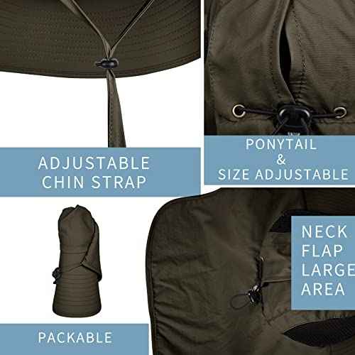 Sun Hat for Men Women with Neck Flap