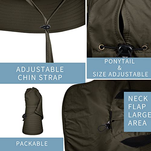 Sun Hat for Men Women with Neck Flap