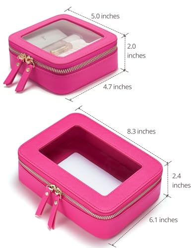 Clear Makeup Case Toiletry Bag Travel Medium Clear Cosmetic Bag with Zipper (2 Count)