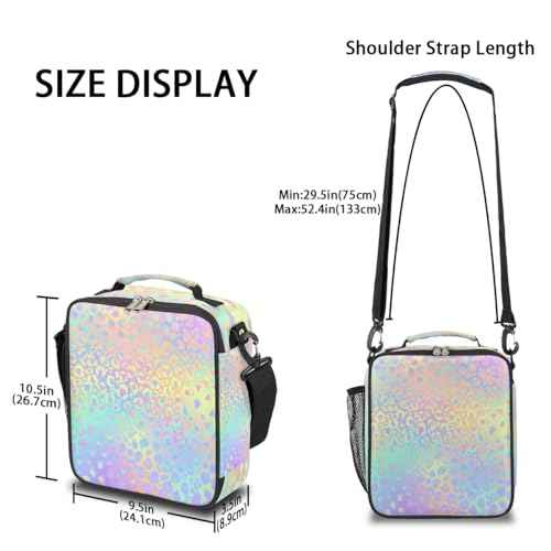 Rainbow Leopard Kids Lunch Bag Colorful Leopard Skin Insulated Lunch Box Mini Cooler Back to School Thermal Meal Tote Kit Bento Tote Bags Lunchbox for Boys Girls (Rainbow Leopard)