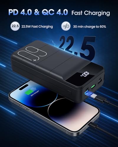 Portable Charger 60000mAh Power Bank 22.5W Fast Charging USB C Battery Pack