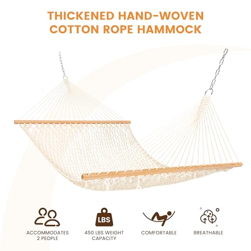 Lazy Daze Double Handwoven Rope Hammock for Outdoor Fits 12