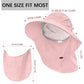Sun Hat for Men Women with Neck Flap& Removable Face Cover Wide Brim