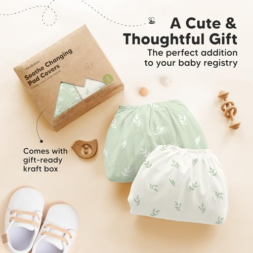 2 Pack Organic Changing Pad Covers for Girl (2 Count)