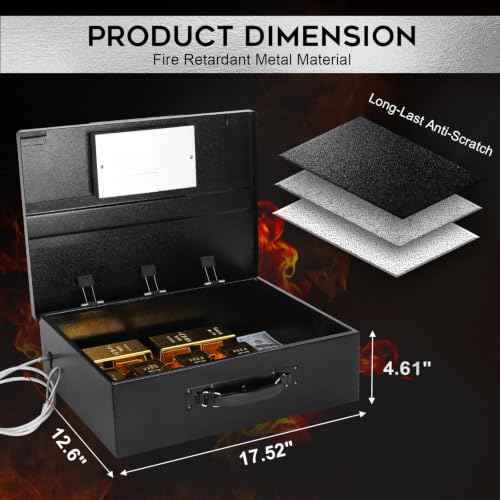 Fire Resistant Document Lock Box Safe Digital Keypad
