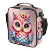 Cute Pink Owl Kids Lunch Box for Girls Boys Reusable Insulated Lunch Bag for Kids Toddler Thermal Cooler Spacious Lunchbox with Shoulder Strap Lunchbag for School Work Picnic (A06:owl)