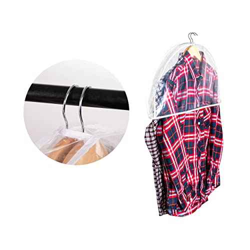 Clear Shoulder Covers Vinyl Plastic Hanger Covers for Clothes (12 Count)