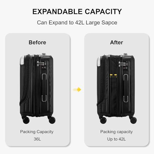 Grace Hard Shell Carry on Luggage with Front Compartment