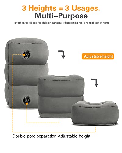 Inflatable Foot Rest Pillow for Airplane Travel