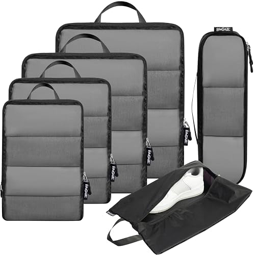 6 Set Ultralight Compression Packing Cubes Packing Organizer for Travel Accessories Luggage Suitcase Backpack (6 Count)
